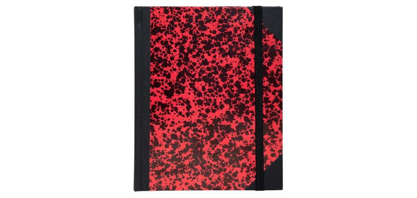 Carnet Marbre 220x170, 192 pages lignées - Rouge
