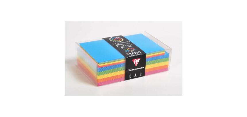 Coffret Pollen de 40 enveloppes 90 x 140mm + 40 cartes 82 x 128mm - Assortiment Été