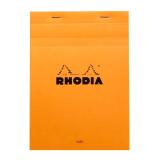Bloc agrafé Rhodia N°16 14,8x21 cm 80 feuillets ligné avec marge 80g - Orange