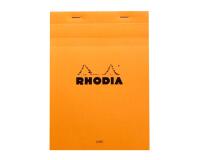 Bloc agrafé Rhodia N°16 14,8x21 cm 80 feuillets ligné avec marge 80g - Orange