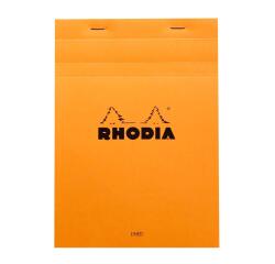 Bloc agrafé Rhodia N°16 14,8x21 cm 80 feuillets ligné avec marge 80g - Orange
