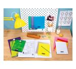 Cahier piqué 8000 POLYPRO 17x22 cm 192 pages petits carreaux 90 g - Assortis