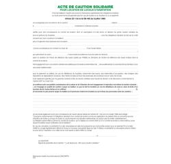 Liasses 'Acte de caution' (tous contrats sauf 50E) - Blanc