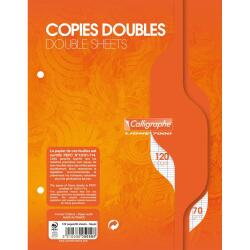 Copies doubles sous film 7000 17x22 cm 120 pages perforées 2 trous grands carreaux 70 g