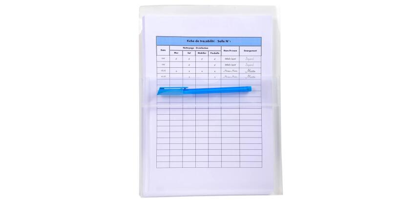 Sachet de 2 pochettes adhésives à soufflet - PP Haute Qualité 20/100e - A4 - Cristal