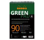 Greenpad bloc à reliure intégrale recyclé et recyclable en carte souple 350 g/m2 - A5+ 16x21 cm 80 feuillets Ligné - Papier Clairefontaine recyclé 90 g/m2 - Noir - New - Noir