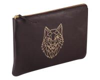 BLACK FOREST Pochette universelle 27x19 cm, Loup - Noir et doré