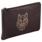BLACK FOREST Pochette universelle 27x19 cm, Loup - Noir et doré