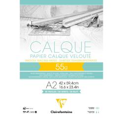 Papier Calque bloc collé 50F A2 55g