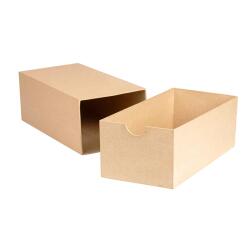 Boîte rectangle avec tiroir 32x16x12cm - Kraft