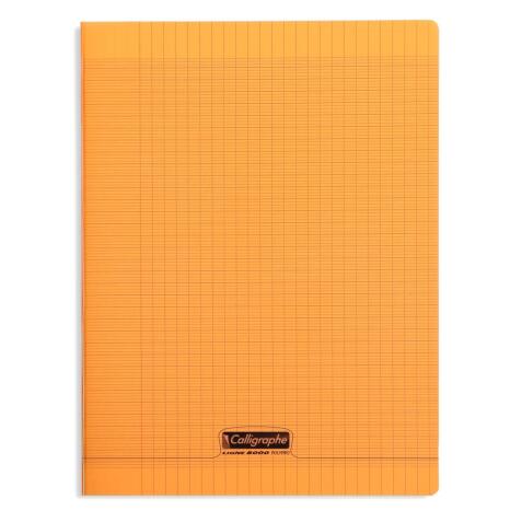 Cahier piqué 8000 POLYPRO 24x32 cm 96 pages grands carreaux 90 g - Orange