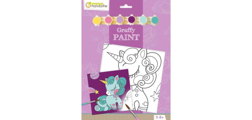 Graffy Paint, Licorne, 20x20 cm - Violet