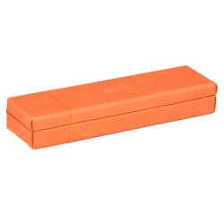 Rhodiarama plumier simili cuir italien 21x5,5x3 cm - Tangerine