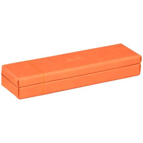 Rhodiarama plumier simili cuir italien 21x5,5x3 cm - Tangerine