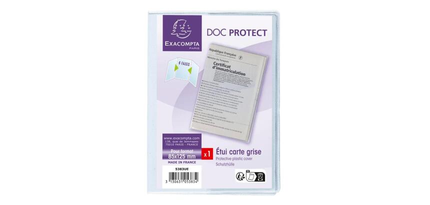 Estuche protector de 3 hojas nueva ficha técnica 6 caras 85x125 PVC 20/100º - Cristal