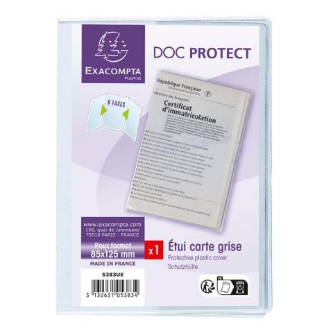 Estuche protector de 3 hojas nueva ficha técnica 6 caras 85x125 PVC 20/100º - Cristal