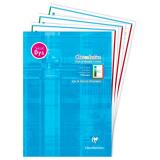 Bloc d'écriture spécial Dys encollé en-tête A4 100 pages détachables cadre et lignes 4 couleurs Interligne 5 mm - Bleu