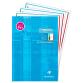 Bloc d'écriture spécial Dys encollé en-tête A4 100 pages détachables cadre et lignes 4 couleurs Interligne 5 mm - Bleu