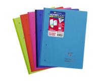 Bloc de cours agrafé grand côté Koverbook A4+ 80 feuilles détachables perforé 4 trous grands carreaux couleur aléatoire - Assortis