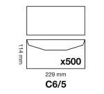 Boite de 500 Enveloppes Blanches DL2-114x229mm - Gommée Mécanisable - 80g/m2 - pour machine de mise sous pli automatiquE - Blanc