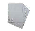 Intercalaires imprimés numériques PP recyclé gris - 12 positions - A4 - Gris