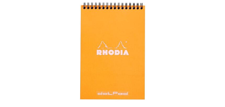 Bloc reliure intégrale Rhodia Classic 14,8x21 cm 80 feuillets dot microperforé 80g - Orange