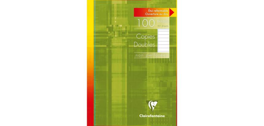 Copies doubles sous étui A4 100 pages non perforées ligné
