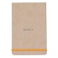 Rhodiarama Webnotepad rembordé rigide A5 192 pages ligné microperforé papier ivoire 90g fermeture élastique - Beige