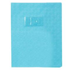 Protège-cahiers grain losange PVC 18/100ème avec porte-étiquette 17x22 cm