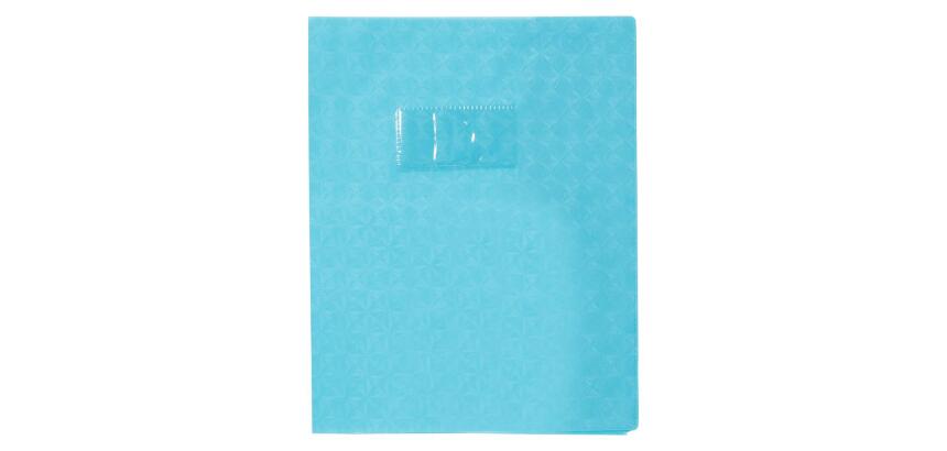 Protège-cahiers grain losange PVC 18/100ème avec porte-étiquette 17x22 cm