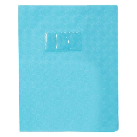 Protège-cahiers grain losange PVC 18/100ème avec porte-étiquette 17x22 cm