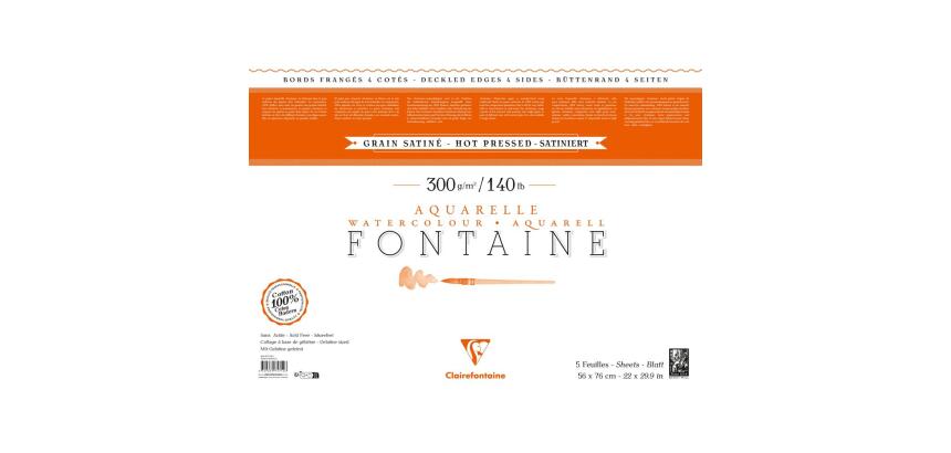 Fontaine paquet 4 bords frangés 5F 56x76cm 300g grain satiné