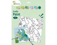 Graffy Paint, Dino 20x20 cm - Vert
