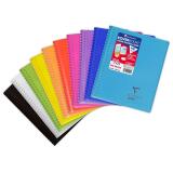 Cahier reliure intégrale enveloppante Koverbook 17x22cm 100 pages grands carreaux couverture polypropylène transparent - Assortis