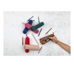 CUIR TEINTE Trousse rectangulaire 21 x 4 x 6 cm - Gris