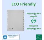 Intercalaires imprimés numériques PP recyclé gris 12 positions - A4 Maxi - Gris