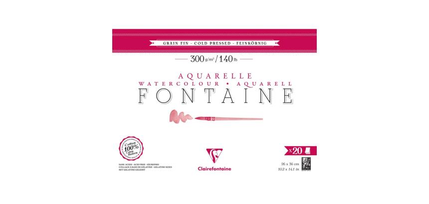 Fontaine bloc collé 4 côtés 20F 26x36cm 300g grain fin