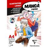 Manga Illustrations bloc collé 50F A4 100g