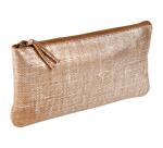 KLEO-PATHRA CUIR Trousse plate 22x11 cm Argent