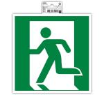 Panneau PVC adhésif antidérapant évacuation gauche 20x20 cm - Vert
