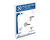 Paquet de 50 Pochettes Blanches C4-229x324 mm - Auto-Adhésives - 120g/m2 - Blanc