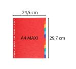 Tabbladen gerecycleerd karton 220g - 12 tabs - A4 maxi - Geassorteerd