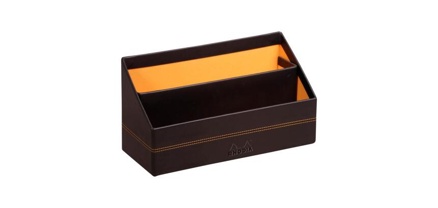 Rhodiarama porte-courrier simili cuir italien 25x10x14 cm - Noir
