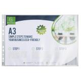 Sachet de 10 pochettes perforées PP recyclé Forever 9/100e - A3 - Translucide