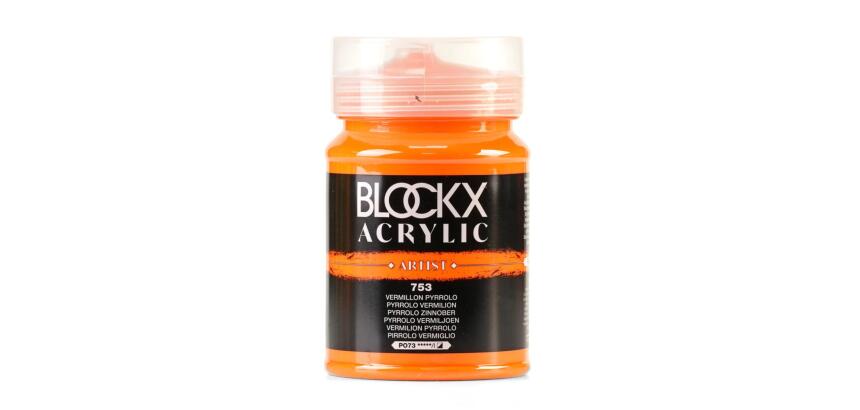 Peinture acrylique fine pot 500ml - Vermillon pyrrolo