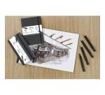 Layout double-face carnet ouverture à plat 25F 11x22cm 220g - Noir