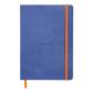Rhodiarama carnet souple A5 160 pages ligné papier ivoire 90g fermeture élastique - Saphir