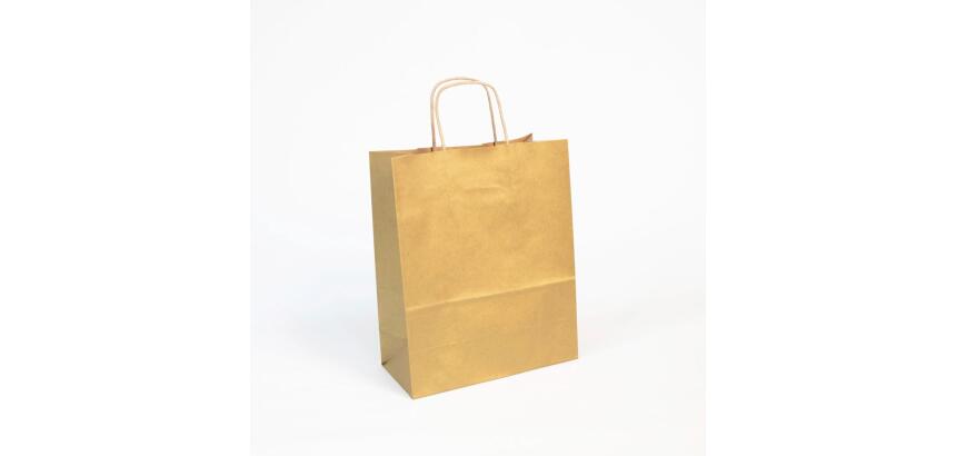 Paq.25 sacs kraft lisse, 22x10x27cm, Or - Or