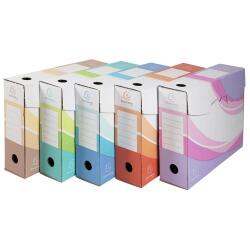 Pk 5 archive Boxes 80mm - Assorted colours