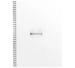 Notebook Rhodia Classic reliure intégrale 22,5x29,7 cm 160 pages petits carreaux 5x5 avec cadre en-tête détachables 80g - Blanc